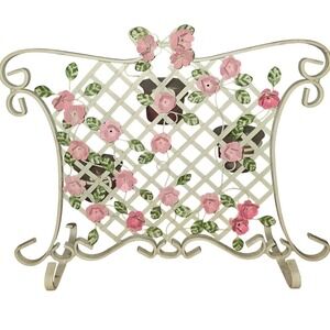 PartyLite Climbing Rose Trellis Metal 3 Votive Candle Holder P7290